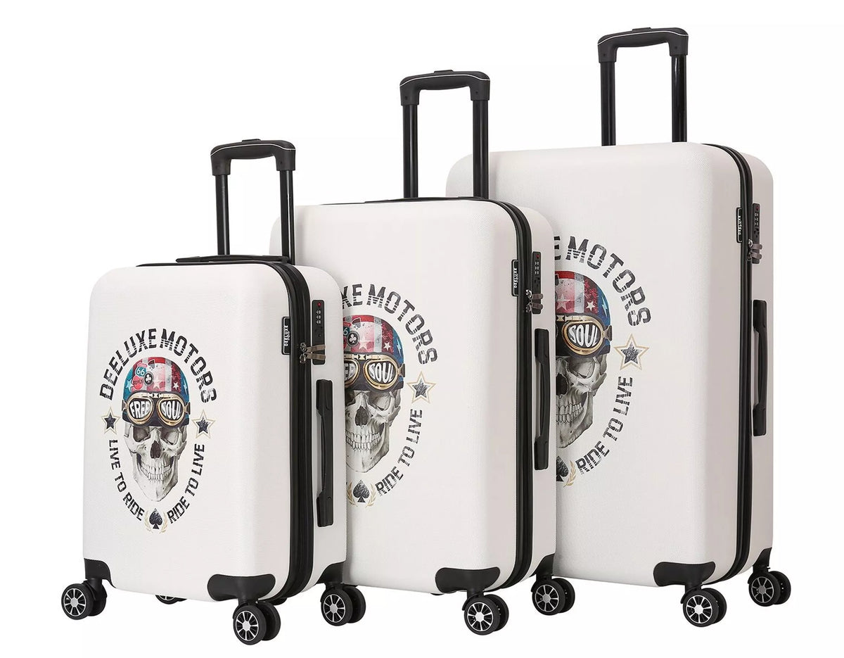 Set de 3 valises 4 double roues abs rigide - free soul - Deeluxe