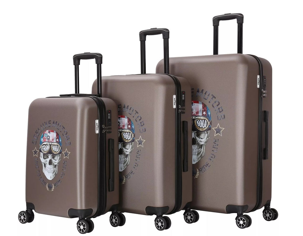 Set de 3 valises 4 double roues abs rigide - free soul - Deeluxe