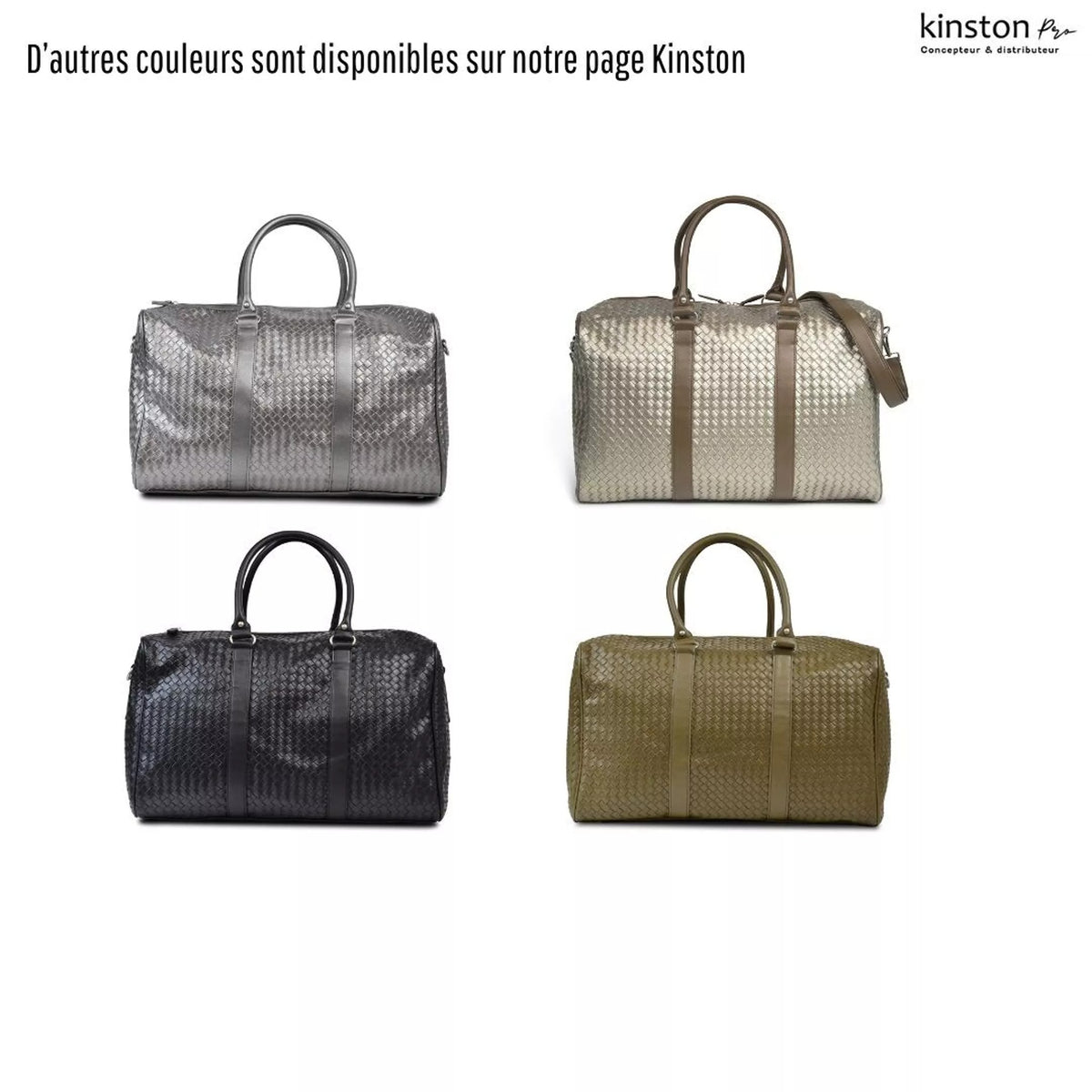 Sac week-end tressé noir