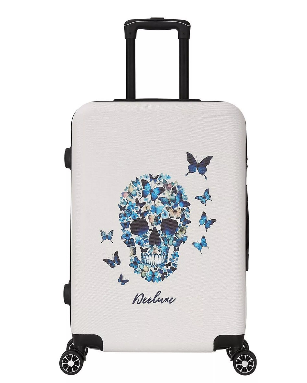 set de 3 valises 4 double roues + vanity abs rigide - bleu sérénité - deeluxe