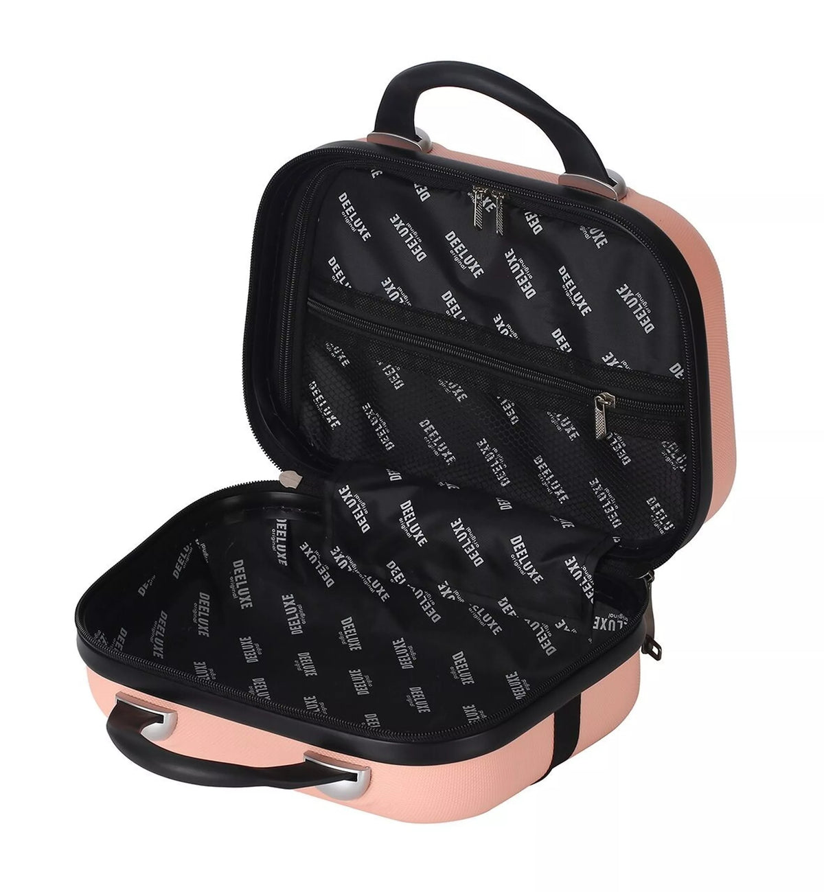 set de 3 valises 4 double roues + vanity abs rigide - bleu sérénité - deeluxe