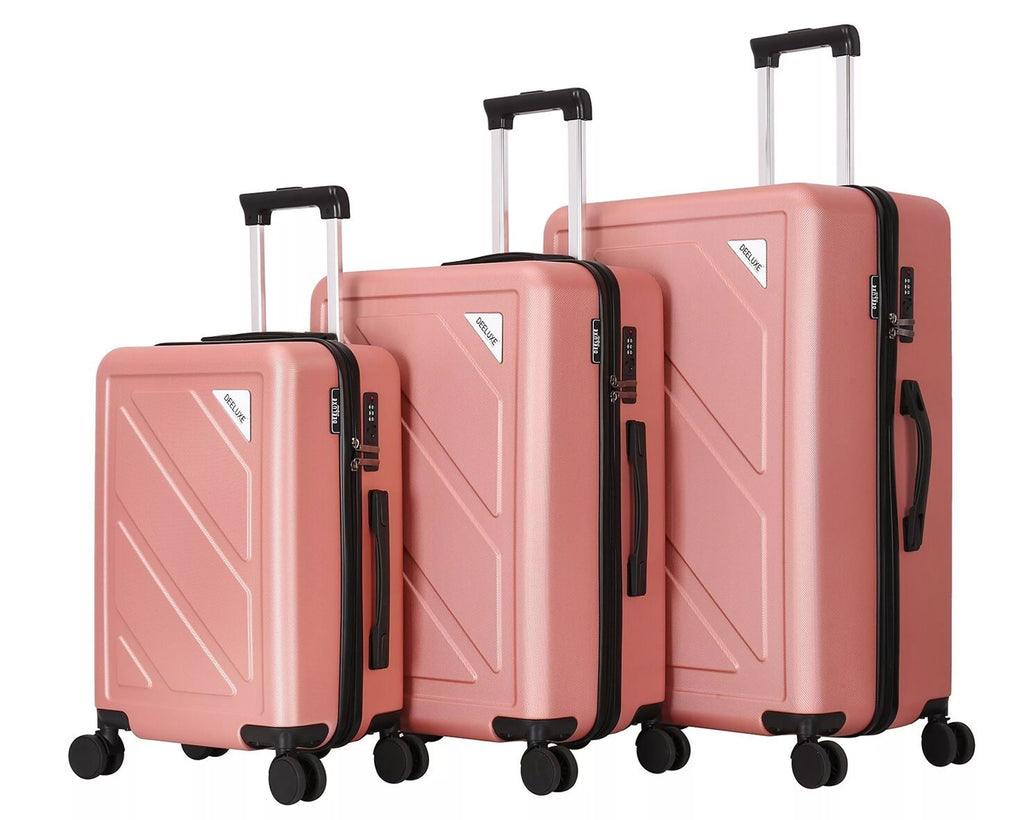 Set de 3 valises 4 double roues ABS rigide - DOWNTOWN - DEELUXE
