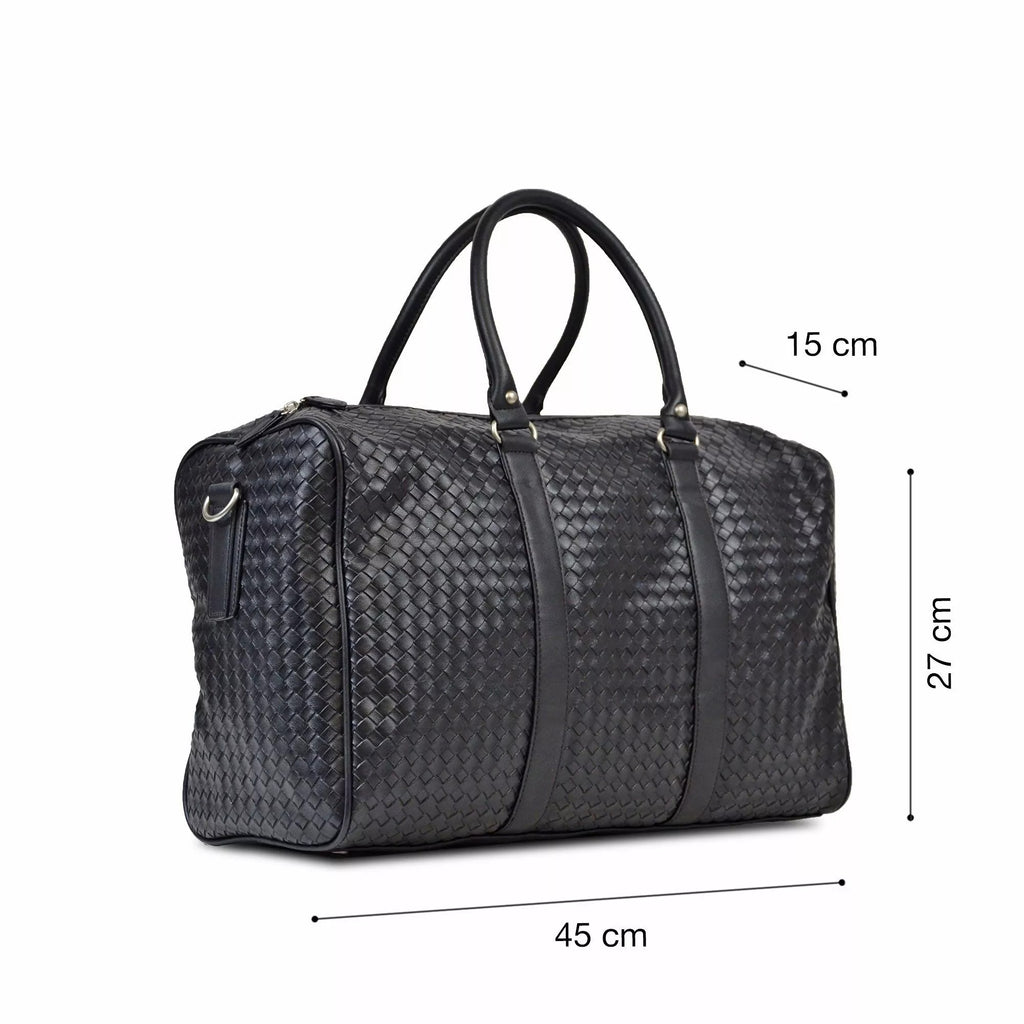 Sac week-end tressé noir