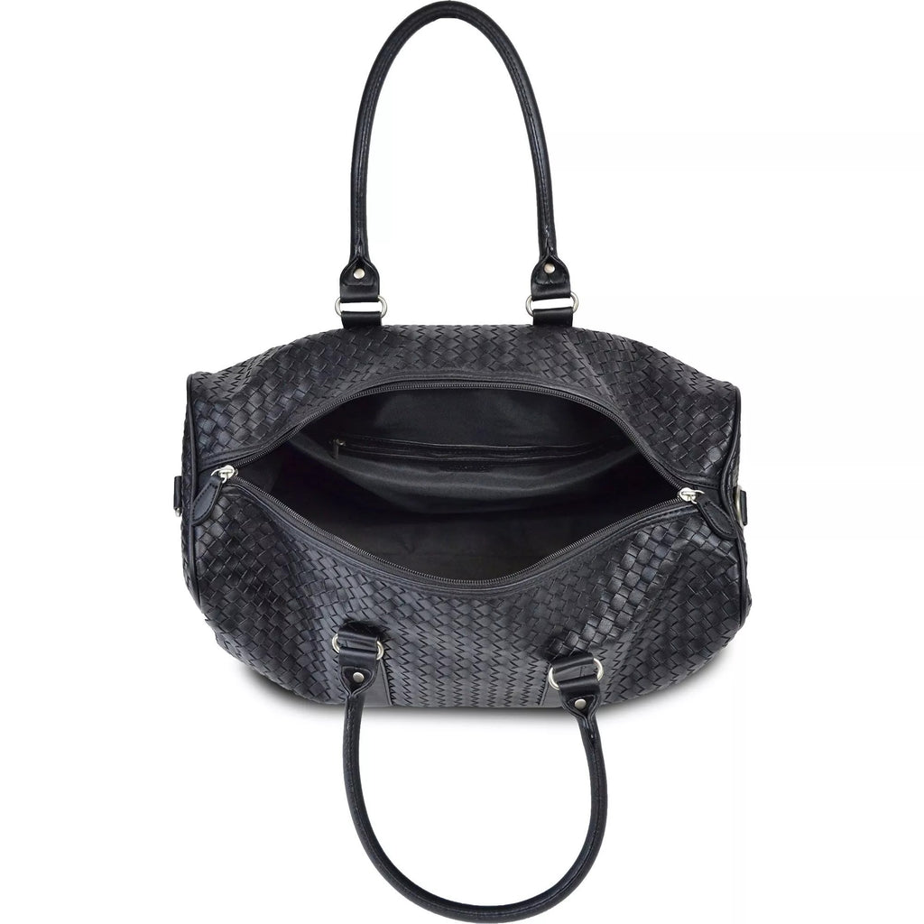 Sac week-end tressé noir