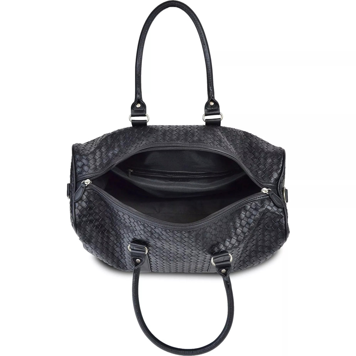 Sac week-end tressé noir